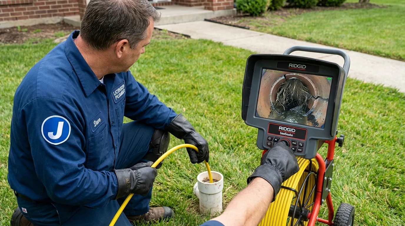 Sewer camera inspection being performed by Johns Plumbing LLC in Kemah
